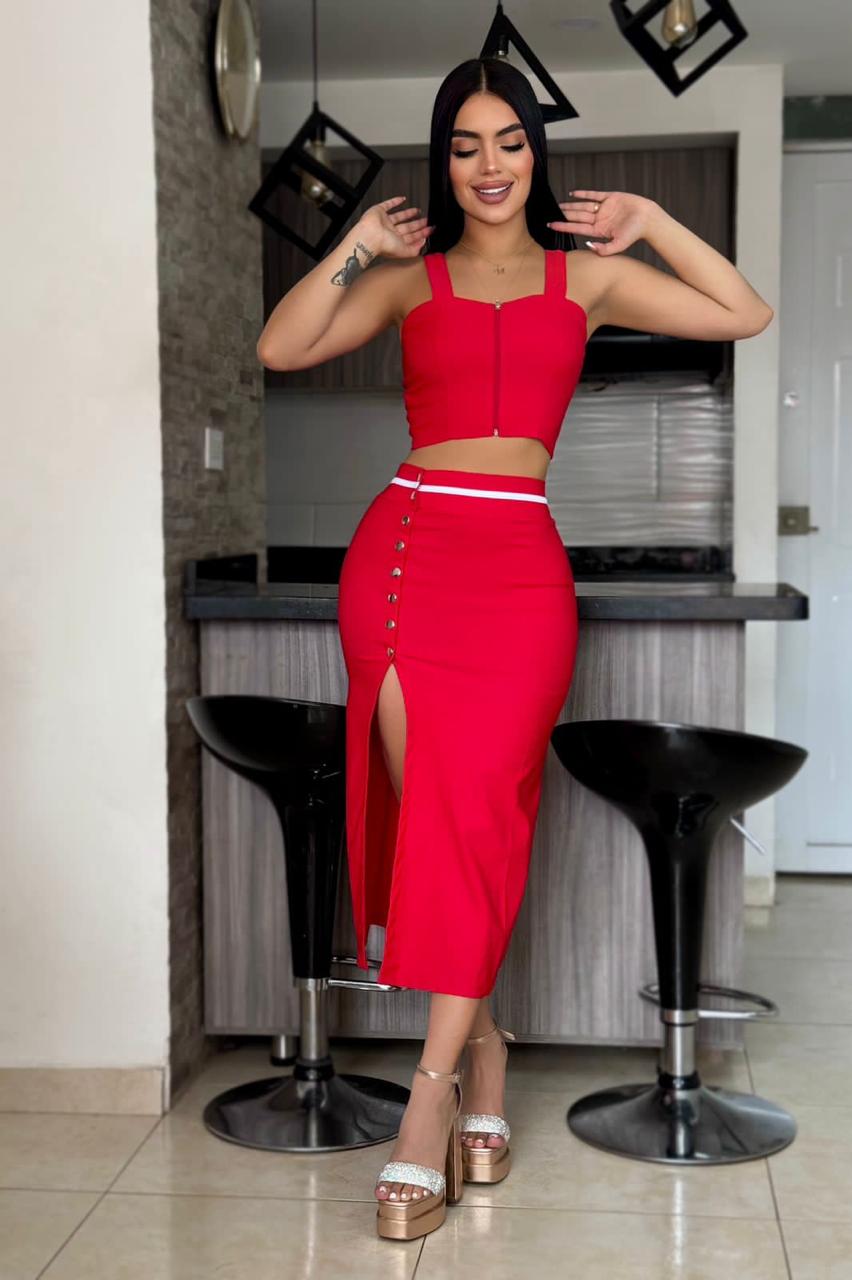 Conjunto falda y blusa 2132