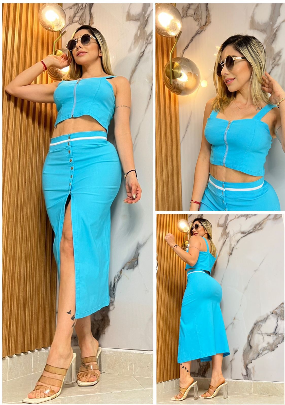 Conjunto falda y blusa 2132