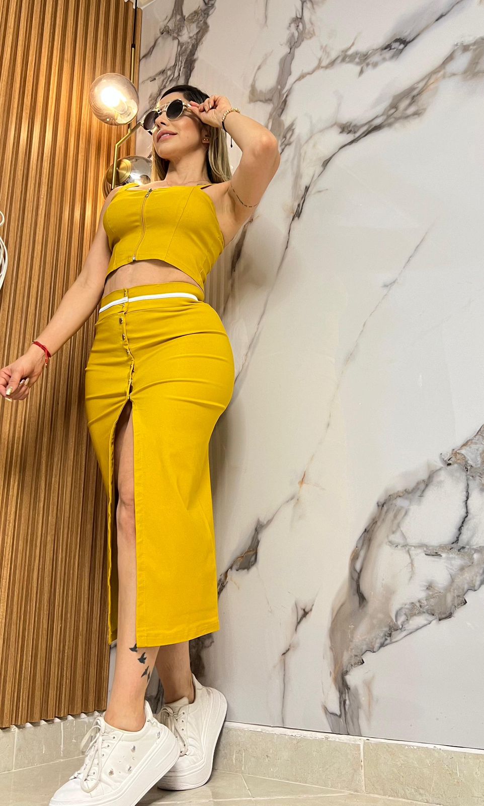 Conjunto falda y blusa 2132