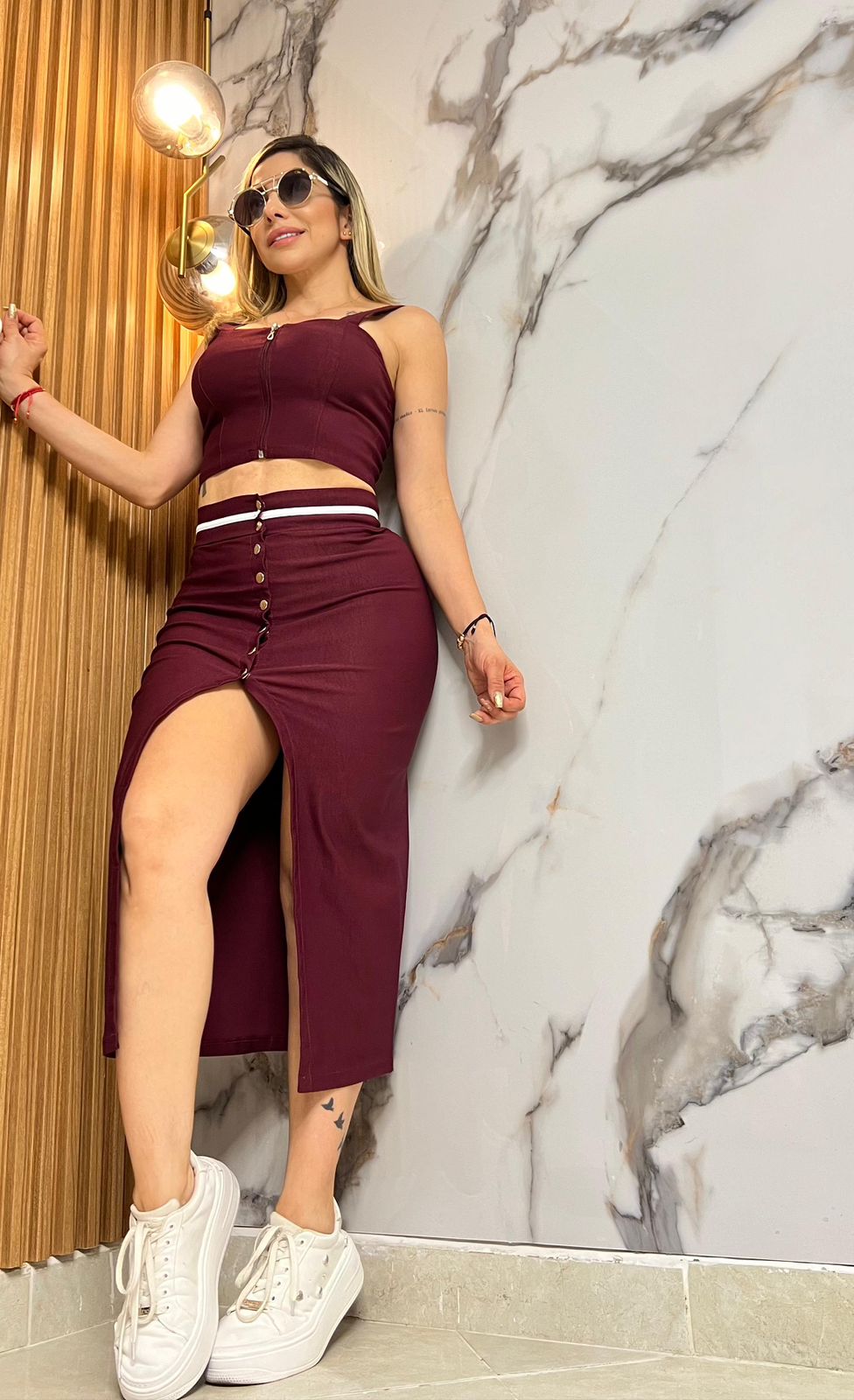 Conjunto falda y blusa 2132