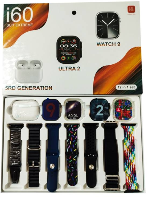 MEGA COMBO RELOJ INTELIGENTE i60 12 EN 1