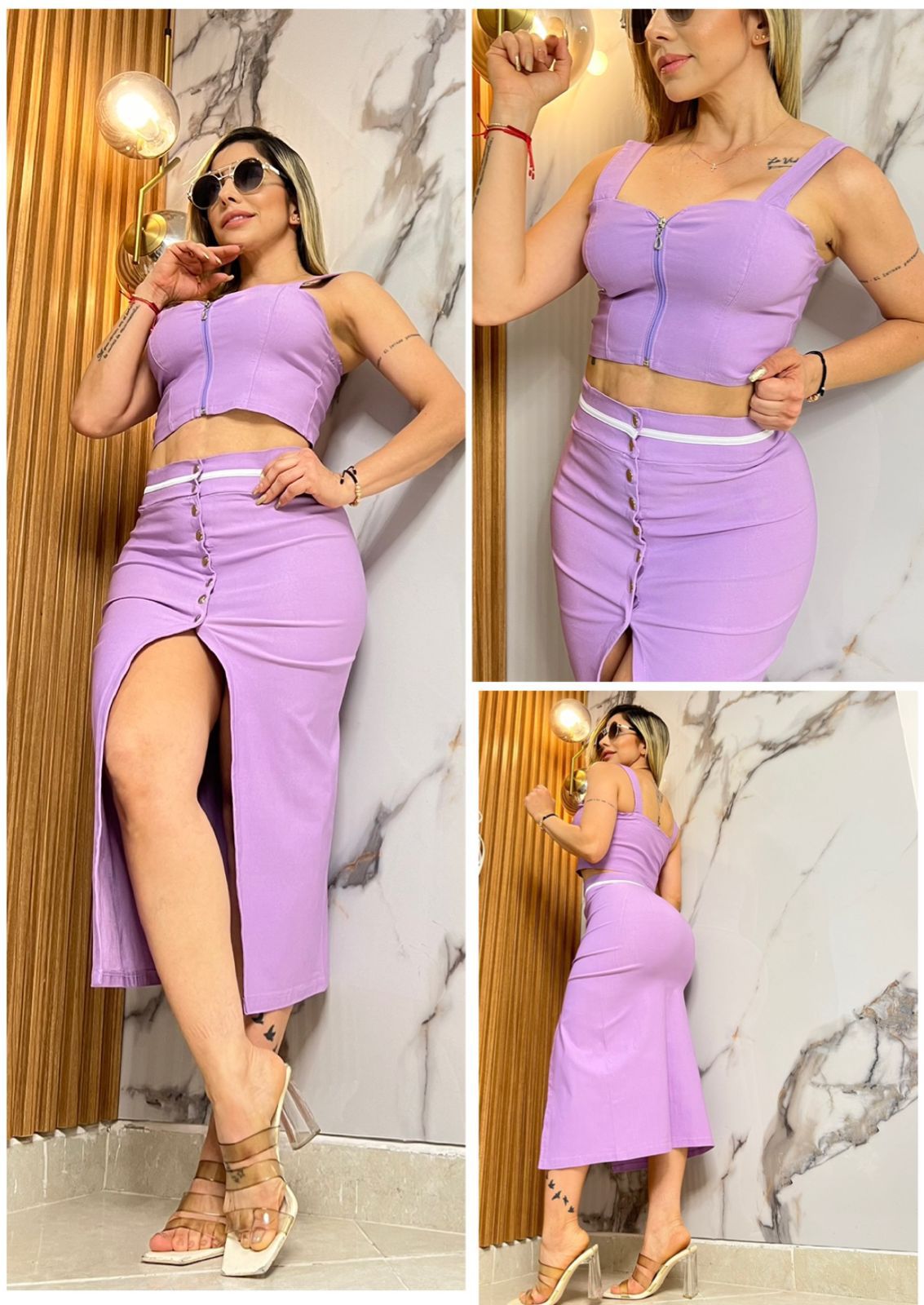 Conjunto falda y blusa 2132